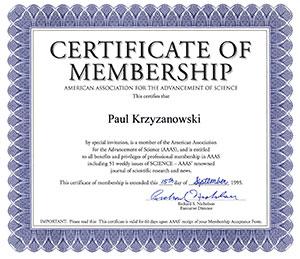 Paul's AAAS Certificate